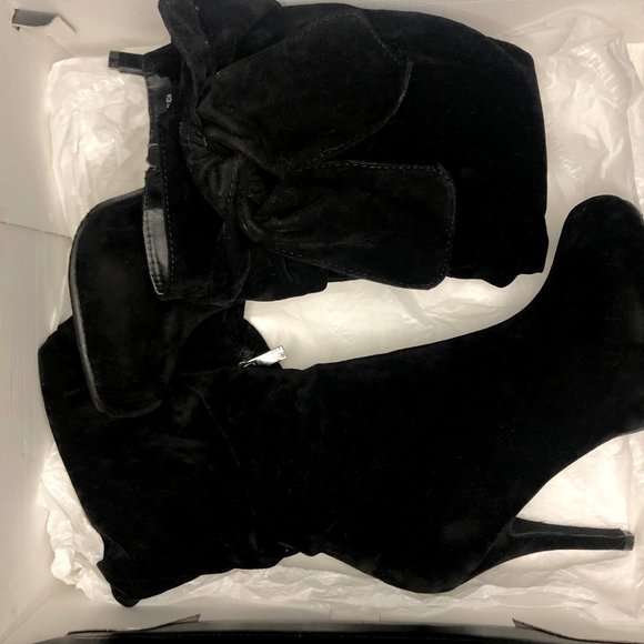 JustFab Alicia Black Suede Boots - Picture 4 of 4